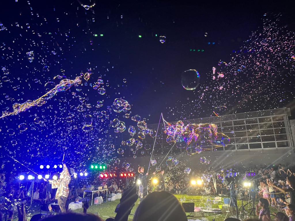 🫧 皆生海岸が幻想的な空間に！ナイトバブルショーに行ってきました✨